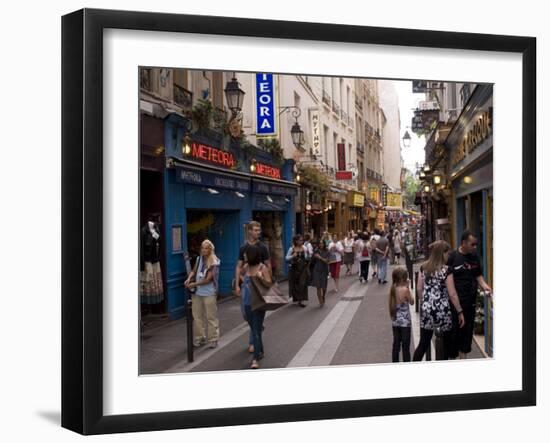 Rue De La Huchette, Quartier Latin, Paris, France, Europe-Pitamitz Sergio-Framed Photographic Print