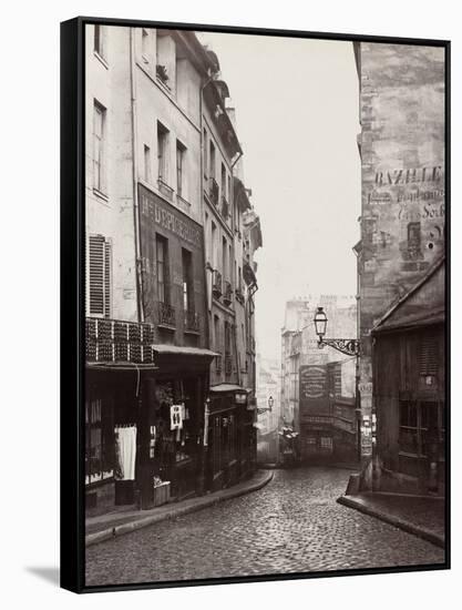 Rue De La Montagne-Sainte-Geneviève Near the Intersection of Rue Laplace, 1865-69-Charles Marville-Framed Stretched Canvas