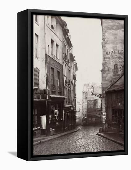 Rue De La Montagne-Sainte-Geneviève Near the Intersection of Rue Laplace, 1865-69-Charles Marville-Framed Stretched Canvas