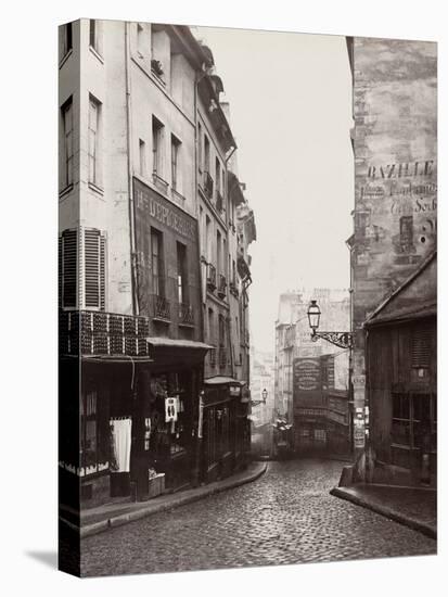 Rue De La Montagne-Sainte-Geneviève Near the Intersection of Rue Laplace, 1865-69-Charles Marville-Stretched Canvas