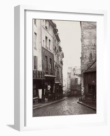 Rue De La Montagne-Sainte-Geneviève Near the Intersection of Rue Laplace, 1865-69-Charles Marville-Framed Photographic Print