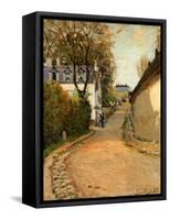 Rue De La Princesse, Louveciennes, Looking North, C.1873 (Oil on Canvas)-Alfred Sisley-Framed Stretched Canvas