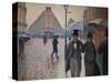 Rue de Paris; temps de pluie-A Paris street; rain. 1877, Oil on canvas, 212,2 x 276,2 cm.-Gustave Caillebotte-Stretched Canvas