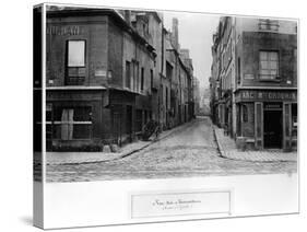 Rue Des Bernardins from Quai De La Tournelle, Paris Between 1858-78-Charles Marville-Stretched Canvas