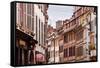 Rue Des Juifs in Strasbourg, Bas-Rhin, Alsace, France, Europe-Julian Elliott-Framed Stretched Canvas