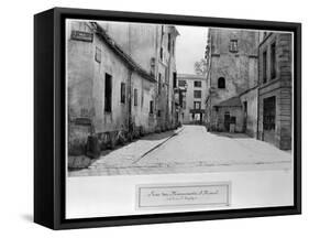 Rue Des Marmousets Saint-Marcel, from Rue Saint-Hippolyte, Paris, 1858-78-Charles Marville-Framed Stretched Canvas