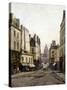 Rue du Haut-Pavé (vue sur l'ancien marché des Carmes depuis la place Maubert et le Panthéon)-Emmanuel Lansyer-Stretched Canvas