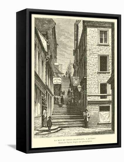 Rue Du Petit-Chaplain, Quebec City, Canada-null-Framed Stretched Canvas