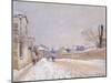 Rue Eugène Moussoir at Moret: Winter, 1891-Alfred Sisley-Mounted Giclee Print