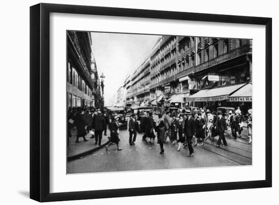 Rue Lafayette at Shopping Time, Paris, 1931-Ernest Flammarion-Framed Giclee Print