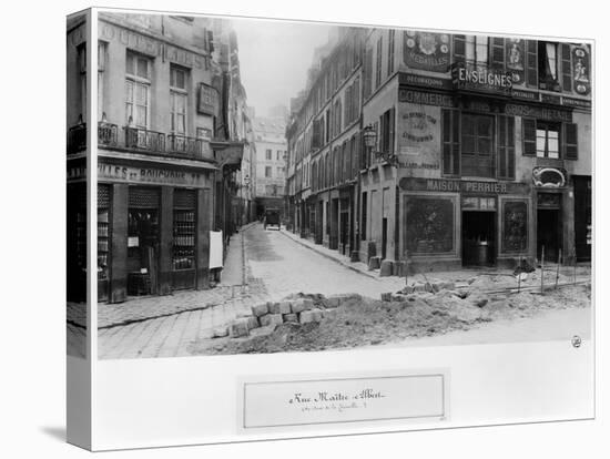 Rue Maitre Albert (From Quai De La Tournelle) Paris, 1858-78-Charles Marville-Stretched Canvas