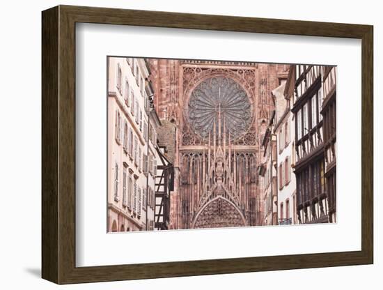 Rue Merciere and Strasbourg Cathedral, Strasbourg, Bas-Rhin, Alsace, France, Europe-Julian Elliott-Framed Photographic Print