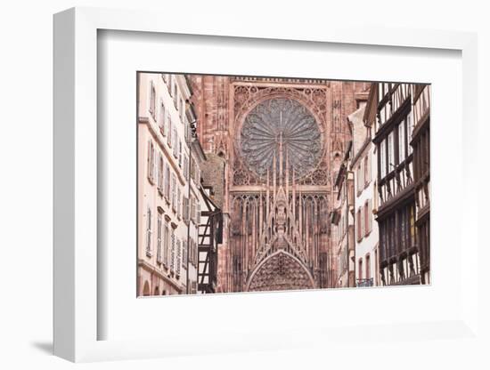 Rue Merciere and Strasbourg Cathedral, Strasbourg, Bas-Rhin, Alsace, France, Europe-Julian Elliott-Framed Photographic Print