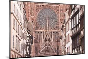 Rue Merciere and Strasbourg Cathedral, Strasbourg, Bas-Rhin, Alsace, France, Europe-Julian Elliott-Mounted Photographic Print