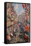 Rue Montorgueil, Paris, Festival of June 30, 1878-Claude Monet-Framed Stretched Canvas