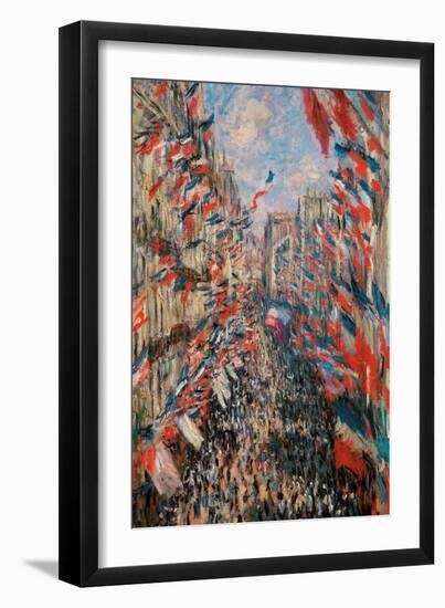Rue Montorgueil, Paris, Festival of June 30, 1878-Claude Monet-Framed Art Print