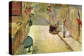 Rue Mosnier with Flags-Edouard Manet-Stretched Canvas