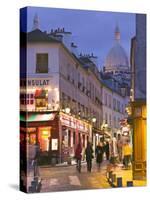 Rue Norvins and Sacre Coeur, Montmartre, Paris, France-Walter Bibikow-Stretched Canvas