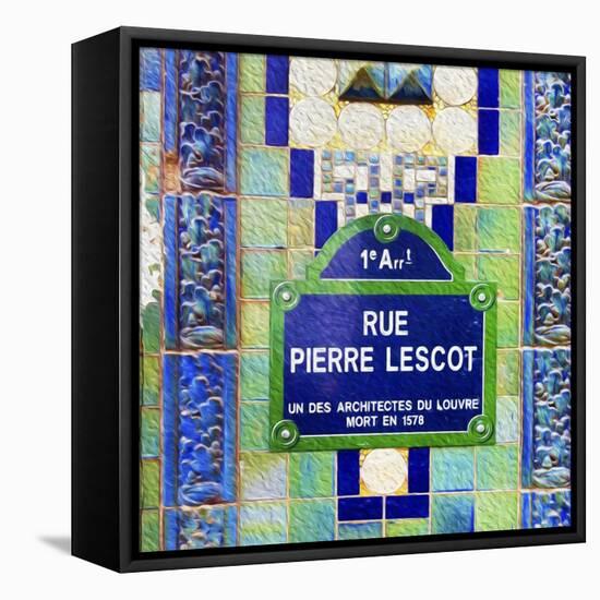 Rue Pierre Lescot Sign-Tosh-Framed Stretched Canvas