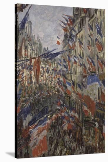 Rue Saint-Denis, fête du 30 juin 1878-Claude Monet-Stretched Canvas