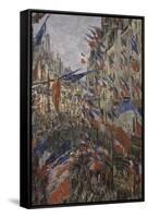 Rue Saint-Denis, fête du 30 juin 1878-Claude Monet-Framed Stretched Canvas