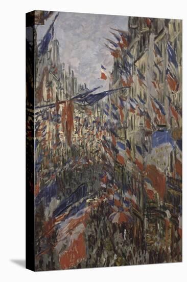 Rue Saint-Denis, fête du 30 juin 1878-Claude Monet-Stretched Canvas