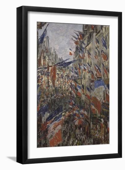 Rue Saint-Denis, fête du 30 juin 1878-Claude Monet-Framed Premium Giclee Print