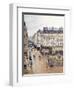 Rue Saint Honore, Afternoon, Rain Effect-Camille Pissarro-Framed Giclee Print