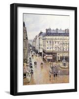 Rue Saint Honore, Afternoon, Rain Effect-Camille Pissarro-Framed Giclee Print