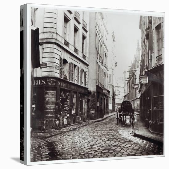 Rue Saint-Severin, from the Rue De La Harpe, Paris, 1858-78-Charles Marville-Stretched Canvas