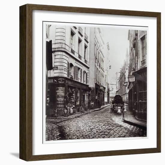 Rue Saint-Severin, from the Rue De La Harpe, Paris, 1858-78-Charles Marville-Framed Giclee Print