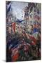 Rue St Denis in Paris During Patriotic Festival of June 30, 1878-Claude Monet-Mounted Premium Giclee Print