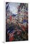 Rue St Denis in Paris During Patriotic Festival of June 30, 1878-Claude Monet-Framed Giclee Print