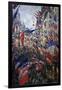 Rue St Denis in Paris During Patriotic Festival of June 30, 1878-Claude Monet-Framed Giclee Print