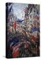 Rue St Denis in Paris During Patriotic Festival of June 30, 1878-Claude Monet-Stretched Canvas