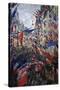 Rue St Denis in Paris During Patriotic Festival of June 30, 1878-Claude Monet-Stretched Canvas