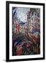 Rue St Denis in Paris During Patriotic Festival of June 30, 1878-Claude Monet-Framed Giclee Print