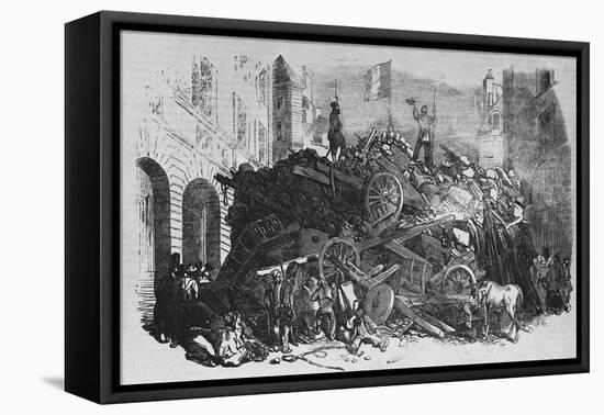 Rue St. Martin Barricade-null-Framed Stretched Canvas