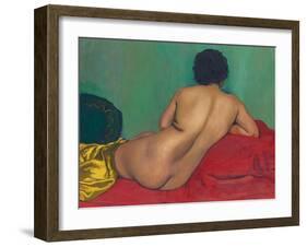 Rückenakt auf einem roten Kanapee. 1925-Felix Vallotton-Framed Giclee Print