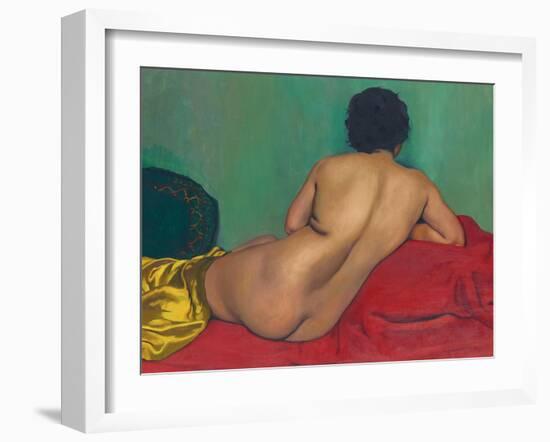 Rückenakt auf einem roten Kanapee. 1925-Felix Vallotton-Framed Giclee Print