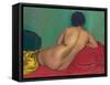 Rückenakt auf einem roten Kanapee. 1925-Felix Vallotton-Framed Stretched Canvas