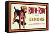 Ruf n' Redy Lemon Label - Upland, CA-Lantern Press-Framed Stretched Canvas