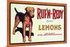 Ruf n' Redy Lemon Label - Upland, CA-Lantern Press-Mounted Art Print