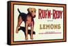 Ruf n' Redy Lemon Label - Upland, CA-Lantern Press-Framed Stretched Canvas