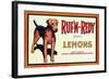 Ruf n' Redy Lemon Label - Upland, CA-Lantern Press-Framed Art Print