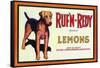 Ruf n' Redy Lemon Label - Upland, CA-Lantern Press-Framed Stretched Canvas