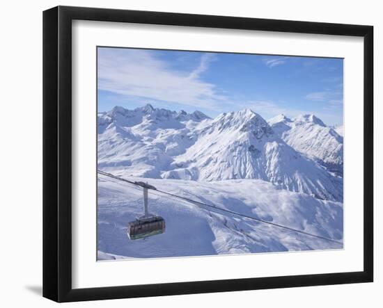 Rufikopf Cable Car, Stubenbach, Lech, Near St. Anton Am Arlberg, in Winter Snow, Austrian Alps-Peter Barritt-Framed Premium Photographic Print