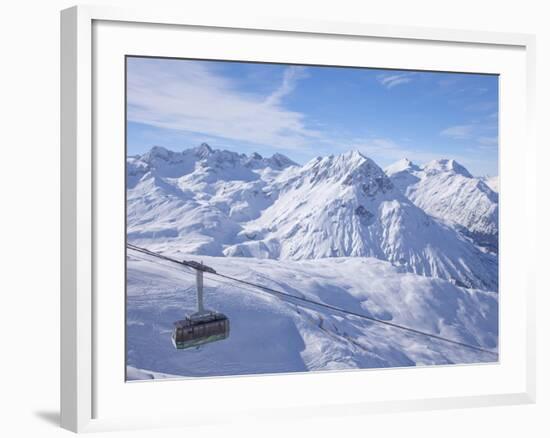 Rufikopf Cable Car, Stubenbach, Lech, Near St. Anton Am Arlberg, in Winter Snow, Austrian Alps-Peter Barritt-Framed Photographic Print