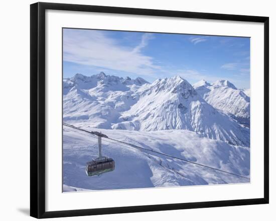 Rufikopf Cable Car, Stubenbach, Lech, Near St. Anton Am Arlberg, in Winter Snow, Austrian Alps-Peter Barritt-Framed Photographic Print