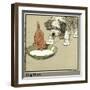 Rufus the Cat Drinks from a Bowl, Watched by a Dog-Cecil Aldin-Framed Photographic Print